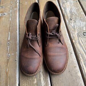 Clarks Collection Bushacre 2 Brown Leather Lace Up Chukka Boots in Men's 10W/43